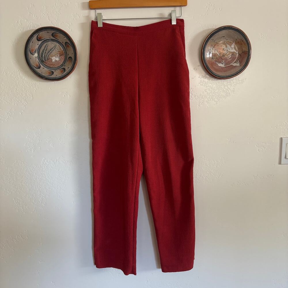 Alfred Dunner Red Textured Dress Pants